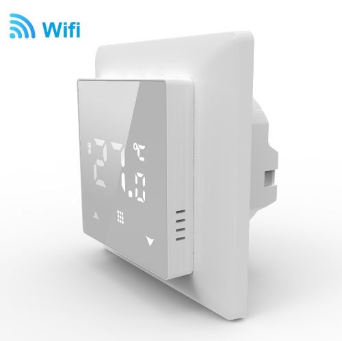 Изображение Termostaat Smart HL-12, WIFI, 16A, 230V 1...50C põrand/õhk, IP20, valge 