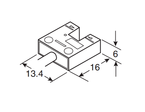 Изображение Mikrofotoandur U-kuju, Sn5mm, NPN, Light/Dark-ON, 5-24VDC, kaabel 1m, IP50, Omron 