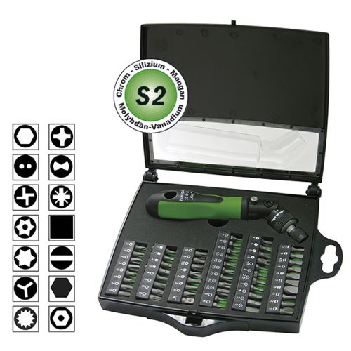 Изображение Kruvikeeraja komplekt "Flex" narrega erinevate otsikutega 58tk/komplekt Haupa 