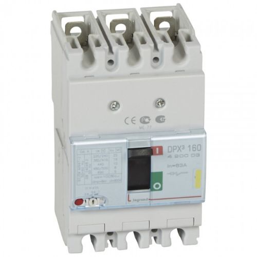 Изображение Kompaktkaitselüliti DPX3-160, 3P, 63A, TM vabasti 0.8-1In, Im=fix, 16kA, Legrand 