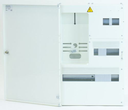Изображение Arvestikilp pinnapealne, 1 arvesti + 30m, IP31, 680x450x140, valge, metallist, Harju Elekter 