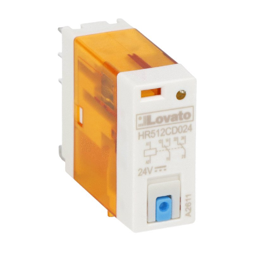 Изображение Minirelee HR512, 2CO, 10A, 24VDC, LED+TEST, pesa HR5XS212S, Lovato