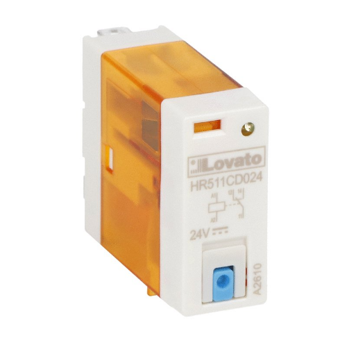 Изображение Minirelee HR511, 1CO, 16A, 24VDC, LED+TEST, pesa HR5XS211S, Lovato