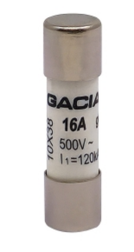 Изображение Silindriline sular 10x38, 16A, gG, 500VAC, Gacia 