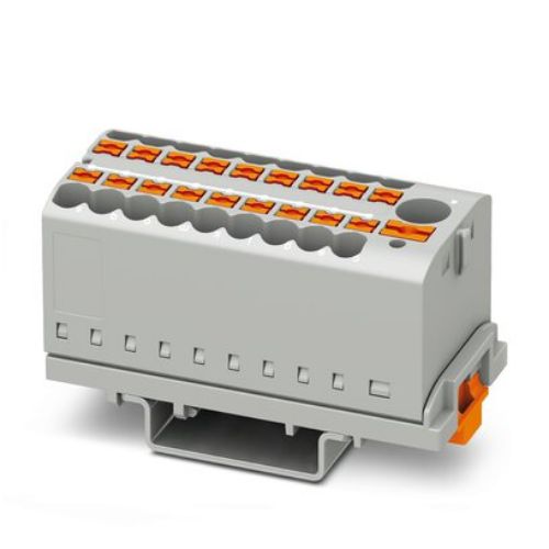 Изображение Jaotusklemm PTFIX 6mm²/18x2.5mm², hall, DIN-liistu kinnitusega (vert), Phoenix 