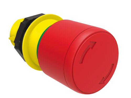 Изображение Surunupp seen LPC, AVARII-STOP, PUNANE, fikseeruv, keeratav, ø30mm IP66, ilma adapterita, Lovato 
