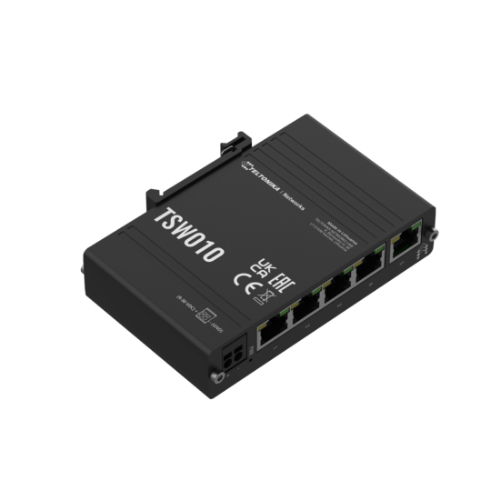 Изображение Ethernet switch, 5xRJ45 10/100 Mbps, -40...75C, 9-30VDC, IP30, Teltonika 