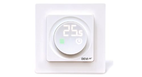 Изображение Termostaat Devireg Display Connect, 16A 230V, 4...45C põrand, 4...35C õhk, valge, BT+Zigbee, DEVI 