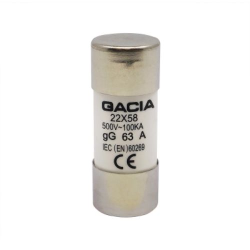 Изображение Silindriline sular 22x58, 63A, gG, 500VAC, Gacia 