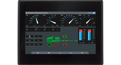 Picture of AGI 410 M, 10.1 inch HMI Touch display, Glass front, 64-bit quad core CPU, Linux, DEIF