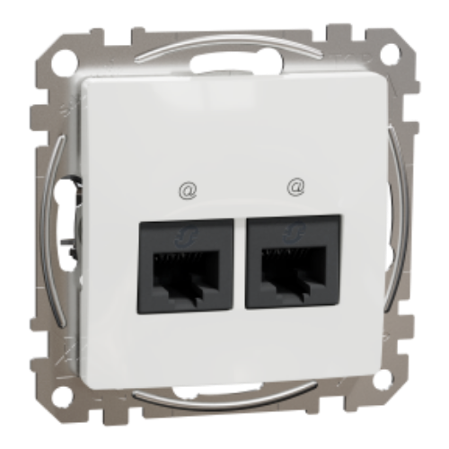 Изображение Arvutipesa 2xRJ45 UTP cat6, valge, SEDNA DESIGN 