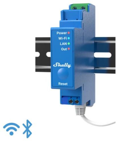 Изображение Wi-Fi 2.4 GHz, LAN, BT, 1x16A relee Din-liistule  Shelly 