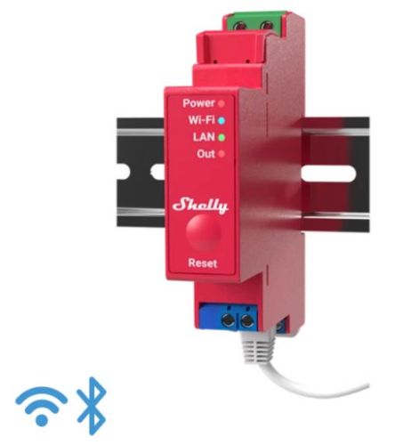 Изображение Wi-Fi 2.4 GHz, LAN, BT, 1x16A relee Din-liistule + energiamõõtja,  Shelly 