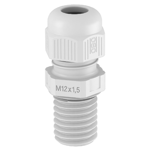 Изображение Läbiviik M32, plast, pika keermega, 15-21mm, IP68, helehall, OBO 
