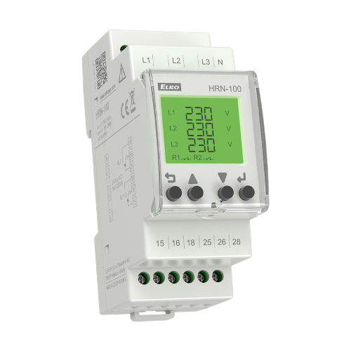 Изображение Kontrollirelee HRN-100, 3F, 3F+N, pinge ja sagedus, display, 2CO, 155-500VAC 45-65Hz, Elko 