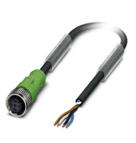 Изображение Andurikaabel PUR + pesa otse, A-coded, ( 10m + M12 4-pin ), Phoenix 
