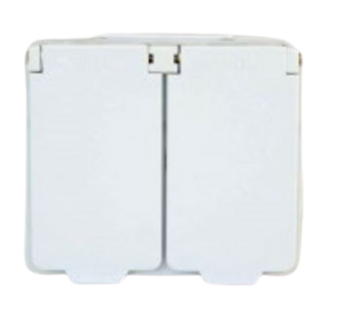 Изображение Pistikupesa 2-ne IP44 pinnap. hor., hall, Strömfors 
