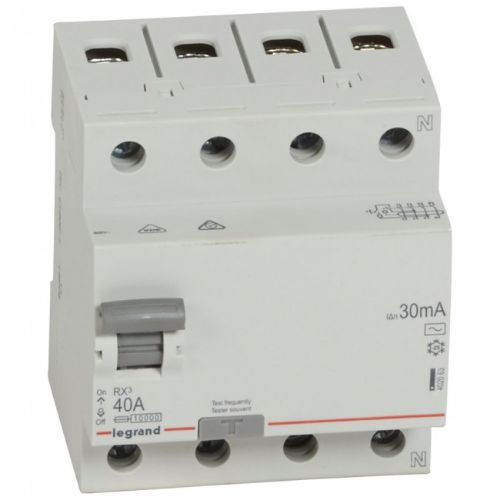 Изображение Rikkevoolukaitse RX3, 4P, 40A, AC, 30mA, Legrand 