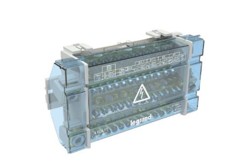 Изображение Voolujaotusplokk 4P, 160A, IN 35-70 mm², OUT 1x10-25+1x10-16+4x6-16+7x1.5-10mm², Legrand