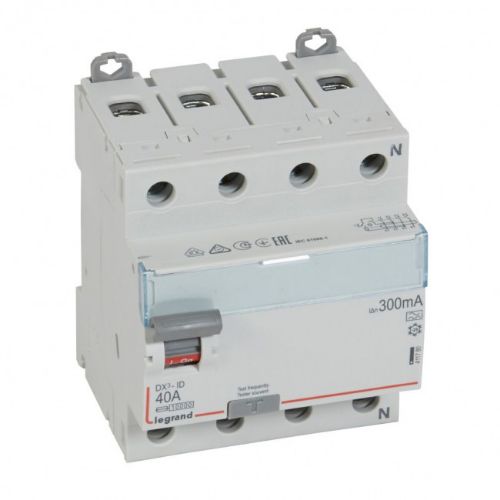 Изображение Rikkevoolukaitse DX3-ID, 4P, 40A, A, 300mA, Legrand 