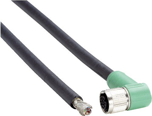 Picture of Andurikaabel PUR + pesa 90°, A-coded, varjestatud (10m + M12 12-pin), SICK 