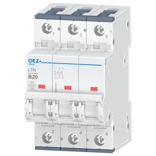 Picture of Moodulkaitselüliti LTN, 3P, 20A, B, 10kA, OEZ 