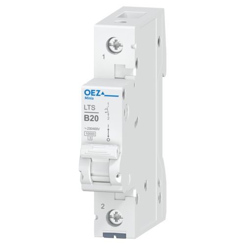 Picture of MCB In 20 A, Ue AC 230/400 V / DC 60 V, characteristic B, 1-pole, Icn 10 kA, OEZ 