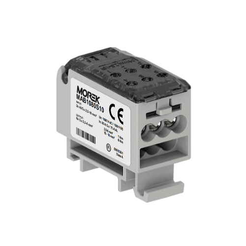 Picture of OJL80A hall sisse 2xAl/Cu 2.5x16mm² välja 6xCu 2.5x6mm² jaotusklemm, Morek 