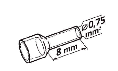 Picture of Cu-otsahülss 0.75-8 kraega hall (100tk pakis), Vexen