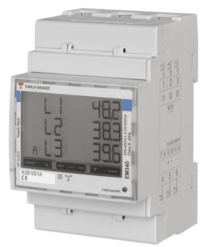 Picture of Moodularvesti 3F otse 65A 2-tariif, RS485 Modbus RTU, kl B, Carlo Gavazzi 