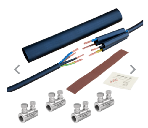 Picture of 1kV 2x alumiinium kruvi SB maakaabli jätkumuhvi komplekt , MSCS50 Al/Cu 16-50mm², MOREK 