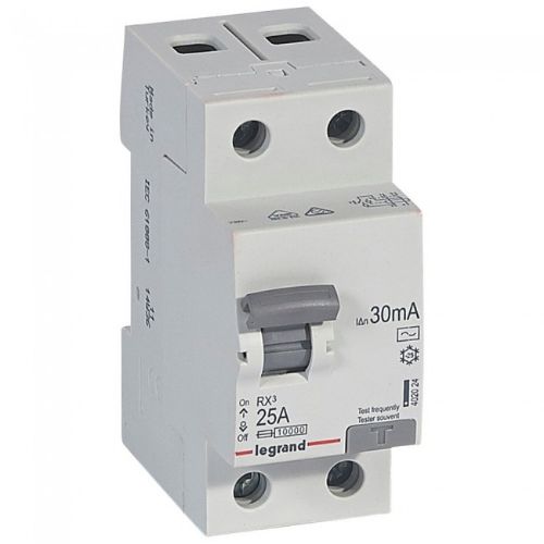 Picture of Rikkevoolukaitse RX3, 2P, 25A, AC, 30mA, Legrand 