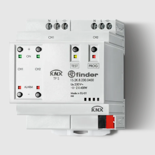 Picture of Dimmer 15.2, Universaalne dimmer 2 x 400W, Leading/Trailing edge, KNX, Finder 
